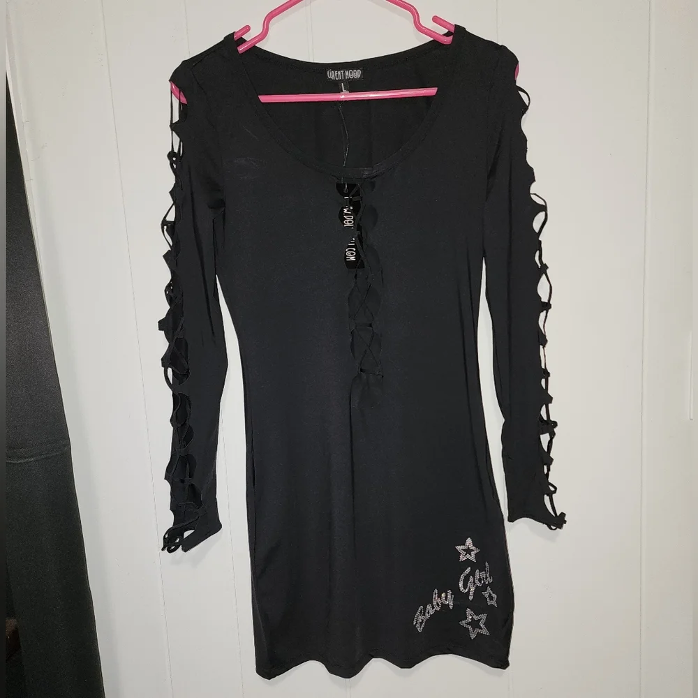 NWT Dolls Kill Sexxy Baby Girl, Cut Up Mini Dress - Picture 14 of 16
